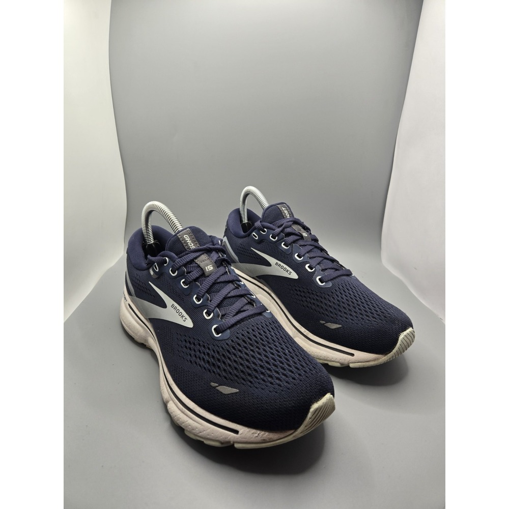 Brooks Ghost 15 Wide Peacoat Pearl Women's Running Shoes Navy‎ Blue Size 7 Wide